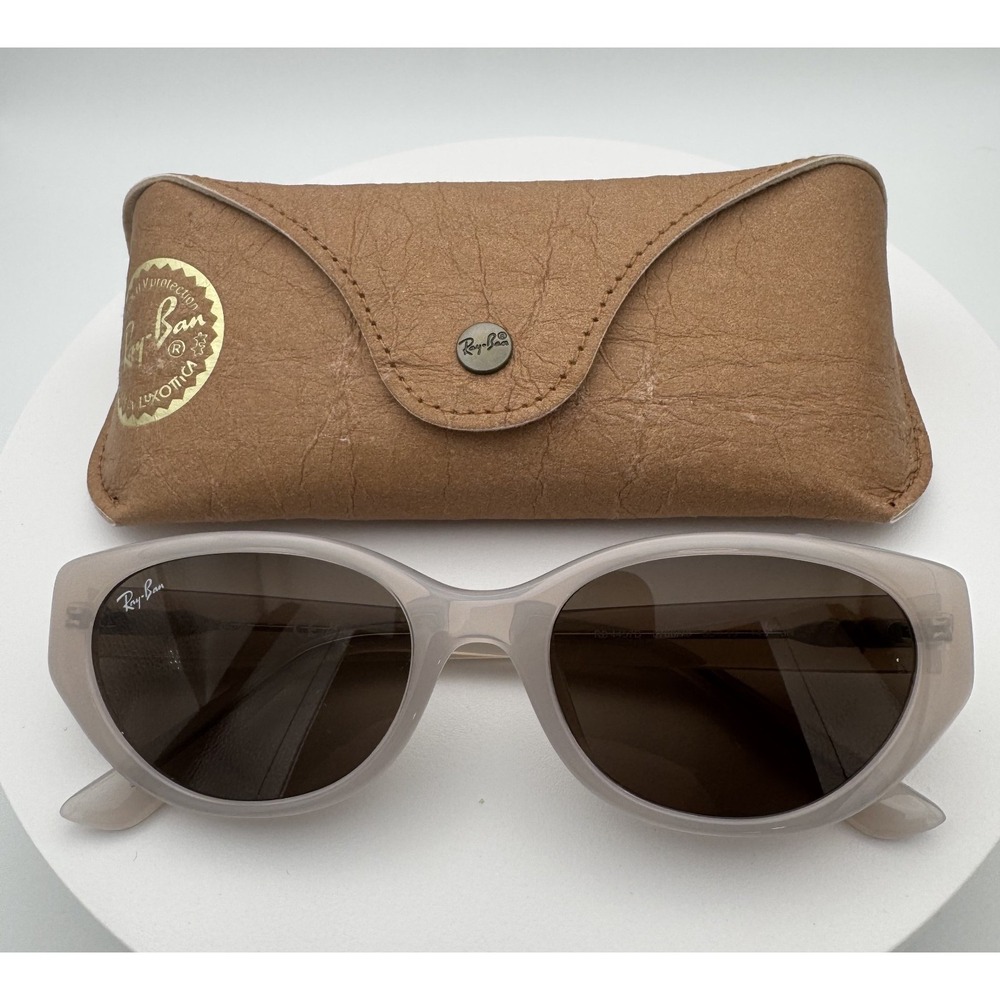 Ray Ban Sunglasses RB4457D Brown Lenses Clear Frame 55 19 145 3N With Case